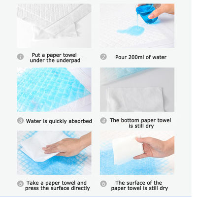 A cama descartável Underpads escape adulto do bebê do anti COAGULA o polímero absorvente super